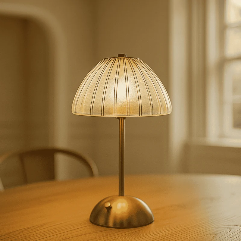 Oplaadbare LED Tafellamp Kristal Goud Draadloos Dimbaar Touch Sfeerverlichting voor Woonkamer en Slaapkamer | Sansoti