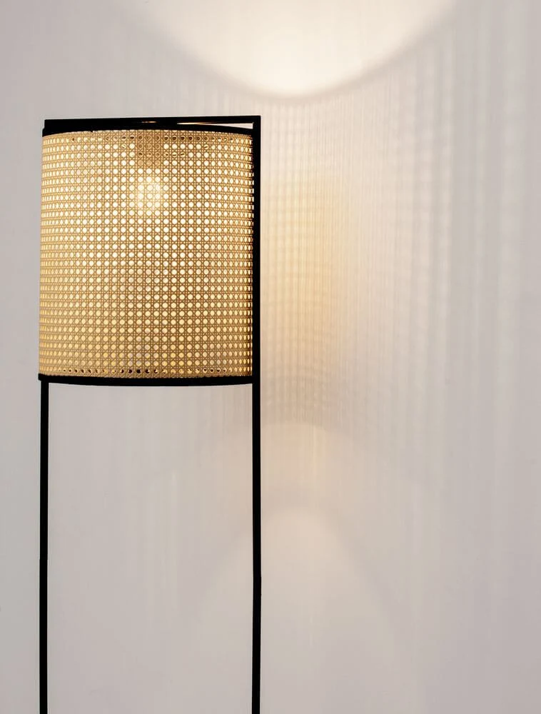 Erto Stehlampe Natur, Schwarz
