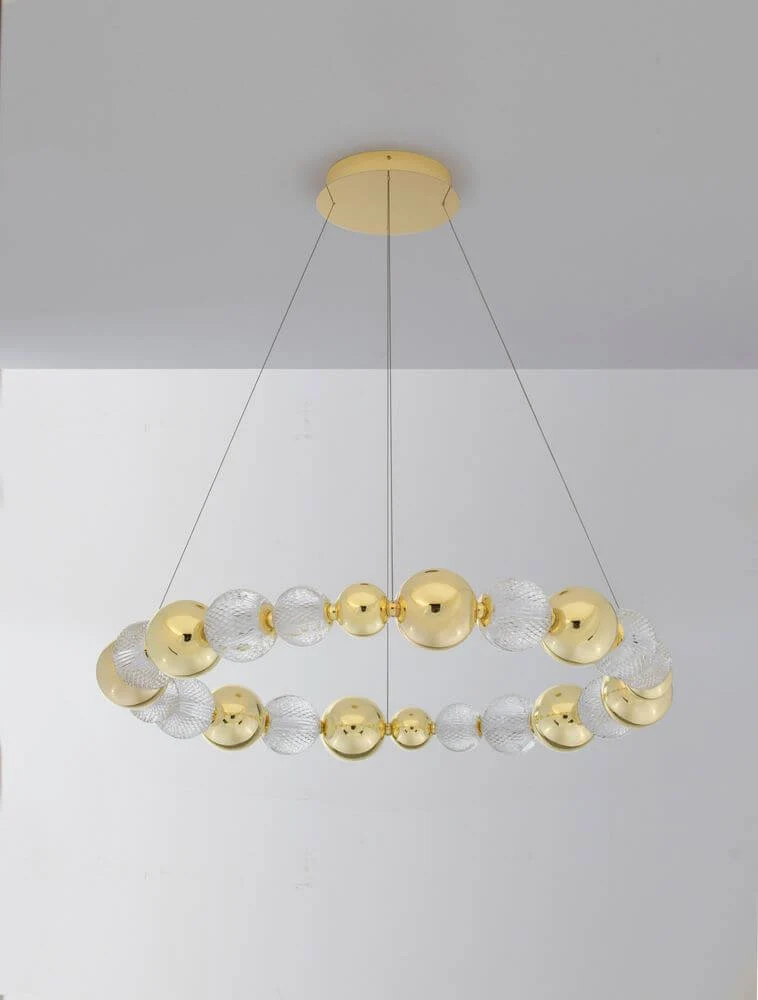 Brille LED Pendelleuchte 12-flammig Ø 94cm 3200K Gold