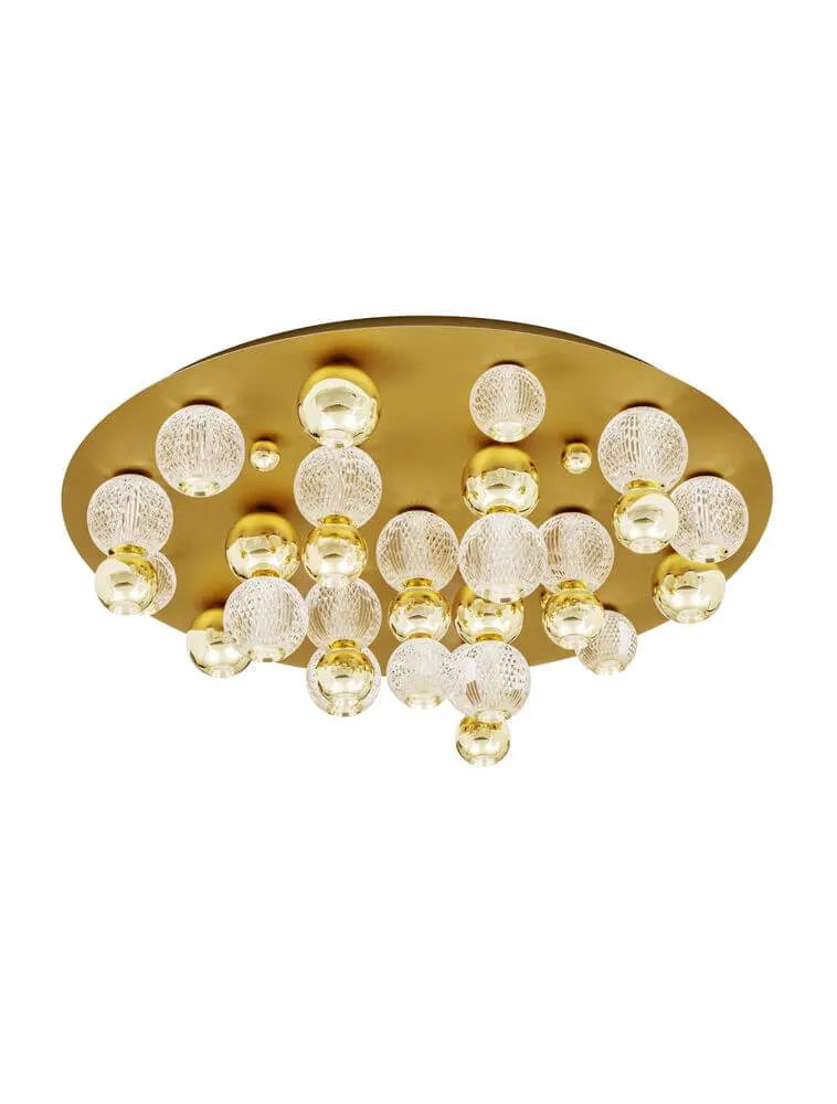 Brille LED Deckenleuchte 19-flammig Ø 92cm 3200K Gold