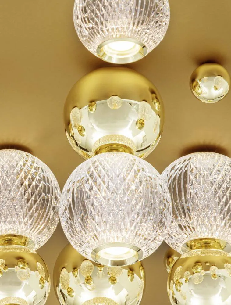 Brille LED Deckenleuchte 19-flammig Ø 92cm 3200K Gold
