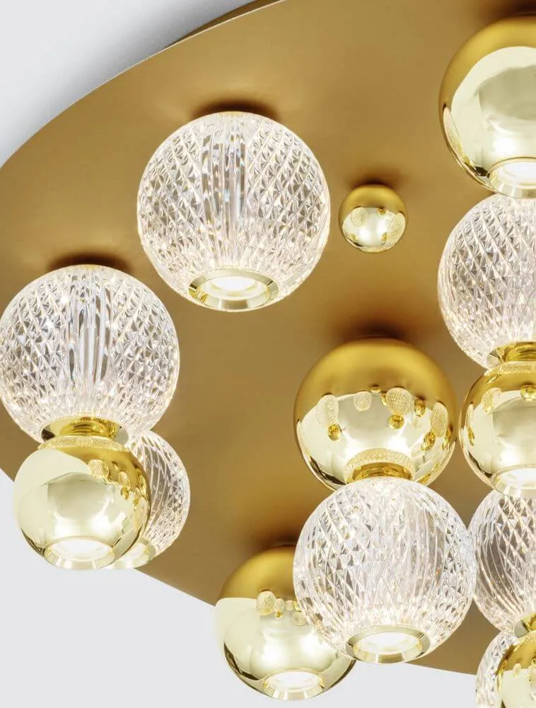 Brille LED Deckenleuchte 19-flammig Ø 92cm 3200K Gold