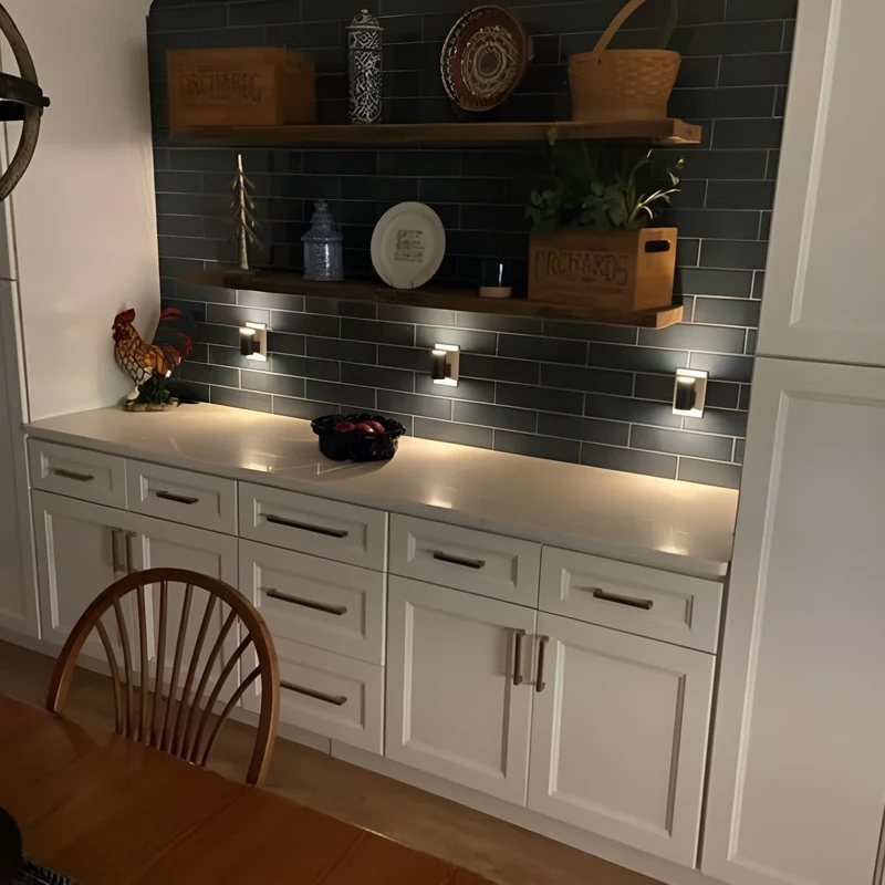 Dimbaar Stopcontact Nachtlampje LED 10x10x8cm Zwart Wit Slaapkamer Gang Badkamer Kinderkamer Wandlamp | Sansoti