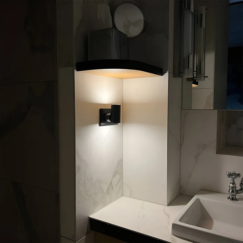 Dimbaar Stopcontact Nachtlampje LED 10x10x8cm Zwart Wit Slaapkamer Gang Badkamer Kinderkamer Wandlamp | Sansoti