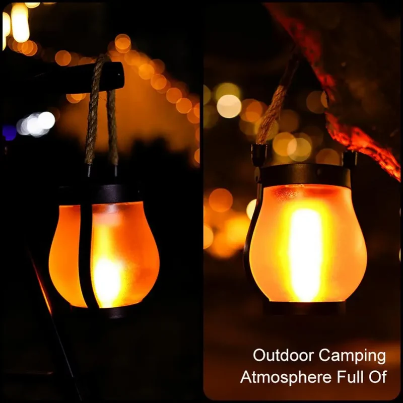 Solar Tuinlantaarn LED met Vlameffect Sfeerverlichting Waterbestendig Tuinlamp voor Terras Balkon & Tuin | Sansoti