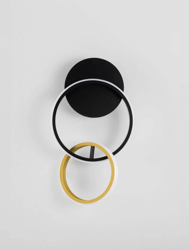 Imar LED Wandleuchte 2-flammig Ø 21cm 3200K Schwarz, Gold