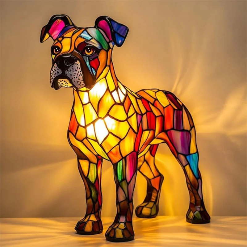 LED Nachtlampje met Hondenmotief Tafellamp Sfeerverlichting Warm Licht Decoratie Dier Slaapkamer Kinderkamer | Sansoti