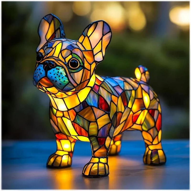 LED Nachtlampje met Hondenmotief Tafellamp Sfeerverlichting Warm Licht Decoratie Dier Slaapkamer Kinderkamer | Sansoti