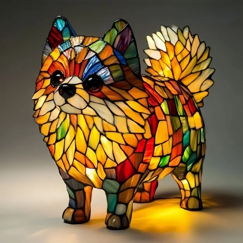 LED Nachtlampje met Hondenmotief Tafellamp Sfeerverlichting Warm Licht Decoratie Dier Slaapkamer Kinderkamer | Sansoti