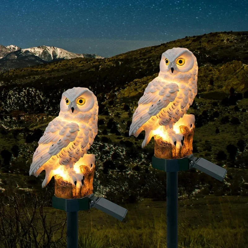 Tuinverlichting op Zonne-energie Uil Decoratief 45 cm Warmwit LED Weerbestendig Sfeerverlichting Terras Pad | Sansoti