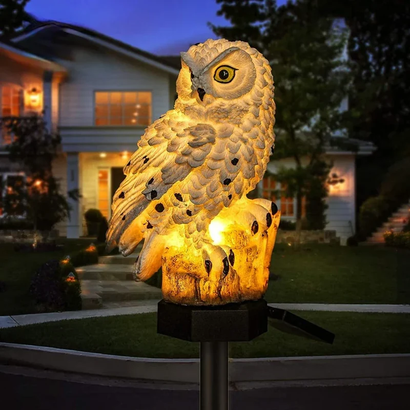 Tuinverlichting op Zonne-energie Uil Decoratief 45 cm Warmwit LED Weerbestendig Sfeerverlichting Terras Pad | Sansoti