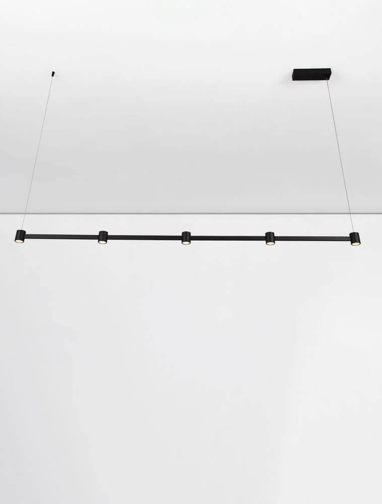 Puize LED Pendelleuchte 5-flammig 3000K Schwarz