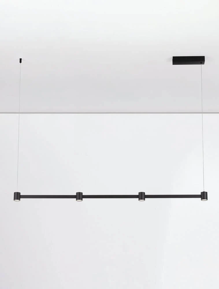 Puize LED Pendelleuchte 4-flammig 3000K Schwarz