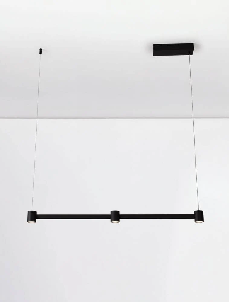 Puize LED Pendelleuchte 3-flammig 3000K Schwarz