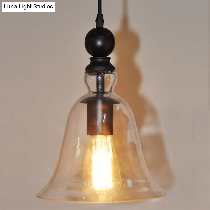 Industriële Hanglamp met Zwarte Glazen Klok – Vintage Stijl voor Eetkamer & Keuken | Sansoti