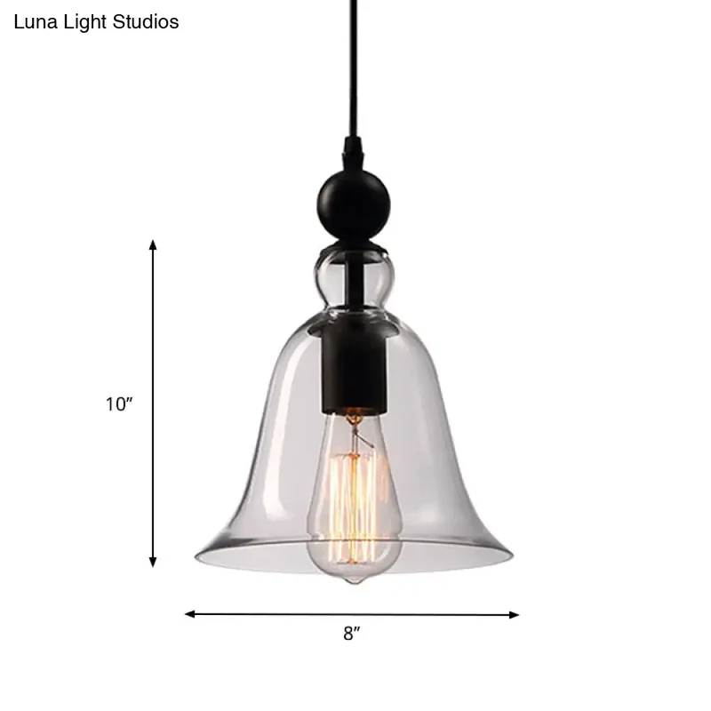 Industriële Hanglamp met Zwarte Glazen Klok – Vintage Stijl voor Eetkamer & Keuken | Sansoti