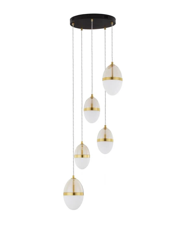 Egna Pendelleuchte 5-flammig Ø 45cm 3000K Gold