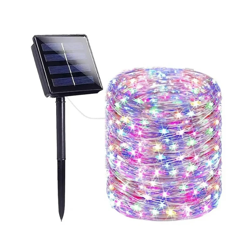 Solar LED Lichtsnoer 30m Tuinverlichting Waterdicht Buitenverlichting 8 Lichtmodi Sfeervol Tuinsfeer Terras | Sansoti