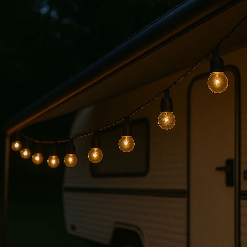 Solar LED Lichtsnoer 20 Lampen Warmwit Tuinverlichting Feestverlichting Waterdicht USB Oplaadbaar Camping Outdoor | Sansoti