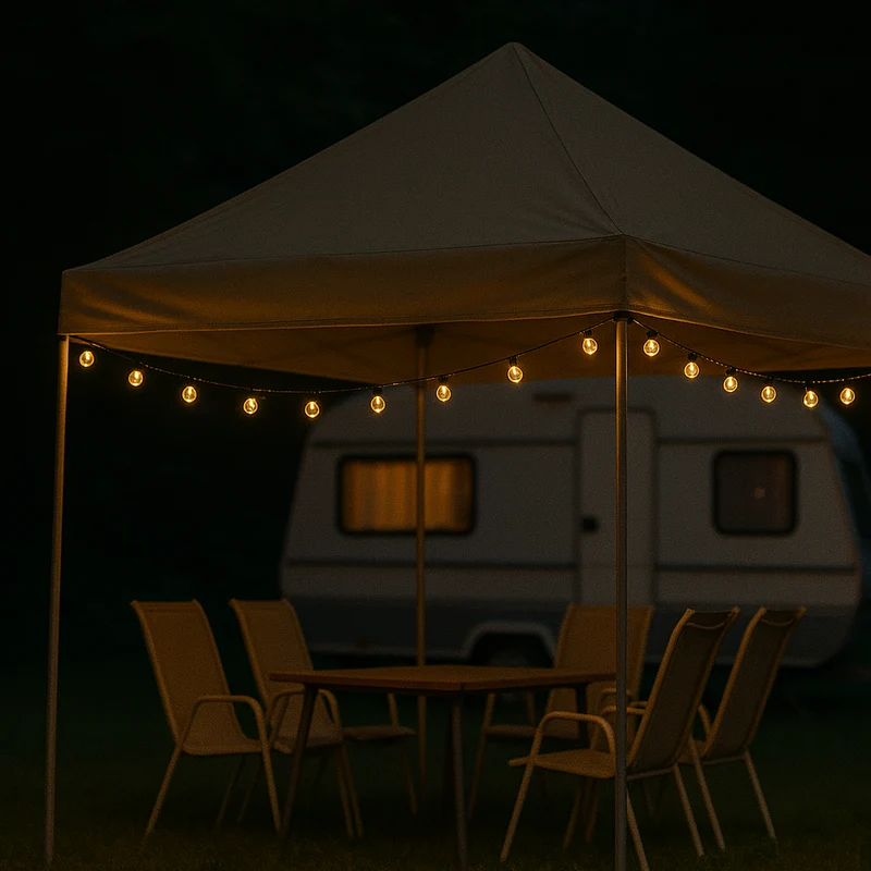 Solar LED Lichtsnoer 20 Lampen Warmwit Tuinverlichting Feestverlichting Waterdicht USB Oplaadbaar Camping Outdoor | Sansoti