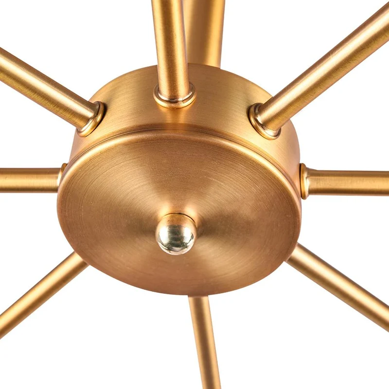 Moderne sputnik plafondlamp met 8 armen in zwart messing chroom of nikkel – semi flush design 60 cm | Sansoti