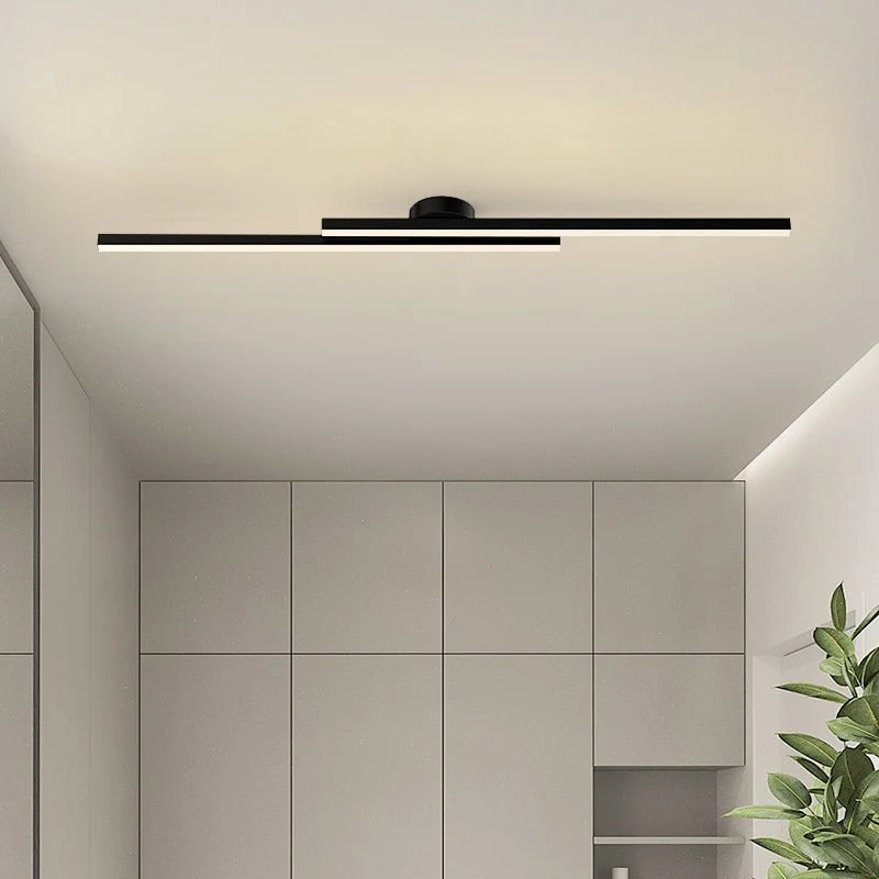 Moderne zwarte LED wandlamp met dubbele lichtstrip – minimalistische badkamer en hal verlichting 90 cm | Sansoti