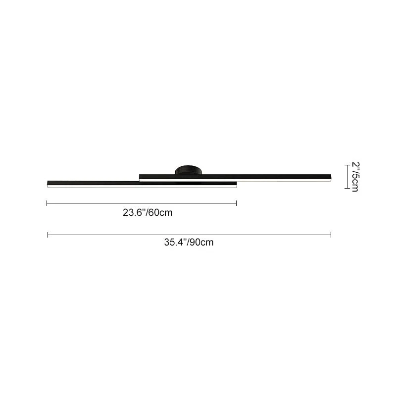 Moderne zwarte LED wandlamp met dubbele lichtstrip – minimalistische badkamer en hal verlichting 90 cm | Sansoti