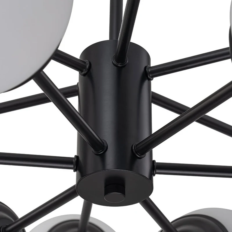 Moderne sputnik kroonluchter met opaal glazen bollen in goud of zwart – dimbare design hanglamp 6 8 of 12 lichtpunten | Sansoti
