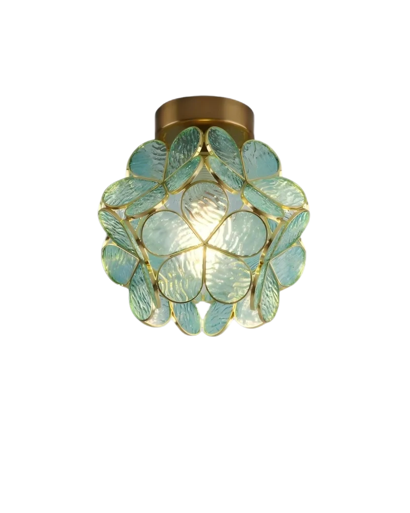 Moderne plafondlamp met bloemdesign in acryl en goudkleurig ijzer – luxe LED designlamp 20 cm | Sansoti