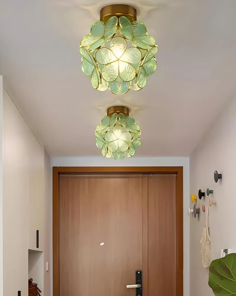 Moderne plafondlamp met bloemdesign in acryl en goudkleurig ijzer – luxe LED designlamp 20 cm | Sansoti