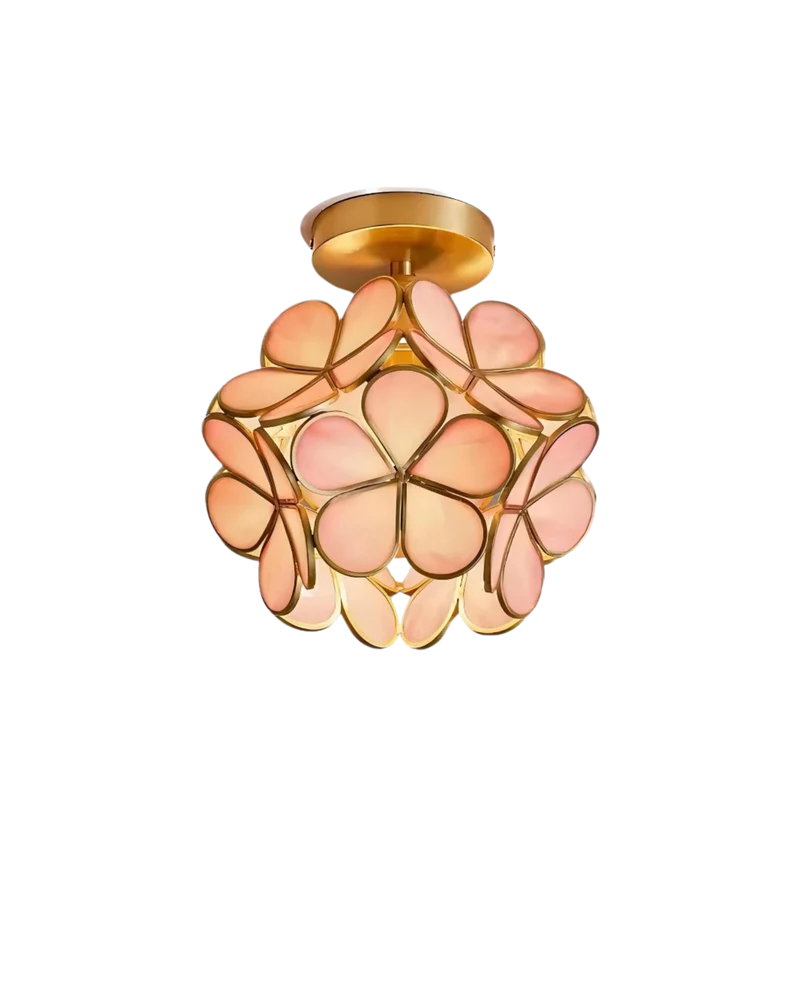 Moderne plafondlamp met bloemdesign in acryl en goudkleurig ijzer – luxe LED designlamp 20 cm | Sansoti