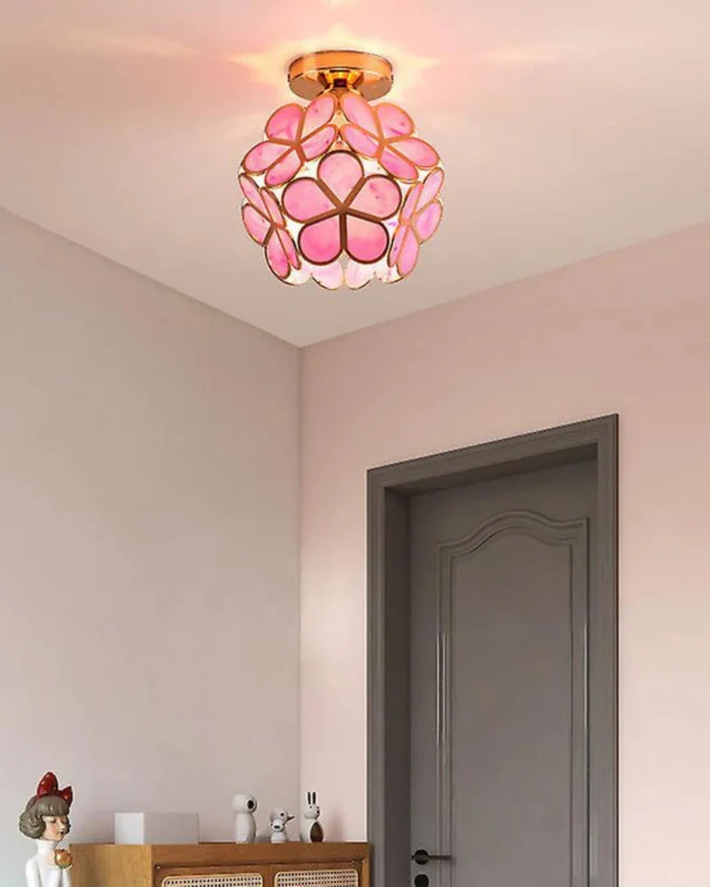 Moderne plafondlamp met bloemdesign in acryl en goudkleurig ijzer – luxe LED designlamp 20 cm | Sansoti