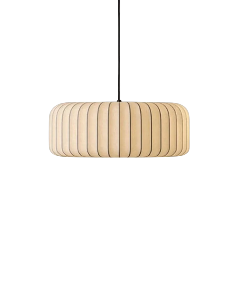 Moderne hanglamp met stoffen lampenkap – minimalistische design plafondlamp in stretchstof voor eetkamer en woonkamer | Sansoti
