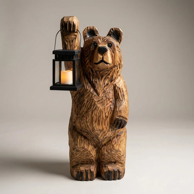 Sierlijke Staande Beerlantaarn met Zonne-energie Tuinverlichting Sfeer Led-lamp Buiten Waterbestendig | Sansoti