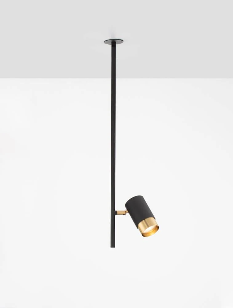 Pongo Pendelleuchte Deckeneinbau 1-flammig Ø 5,9cm Schwarz, Gold