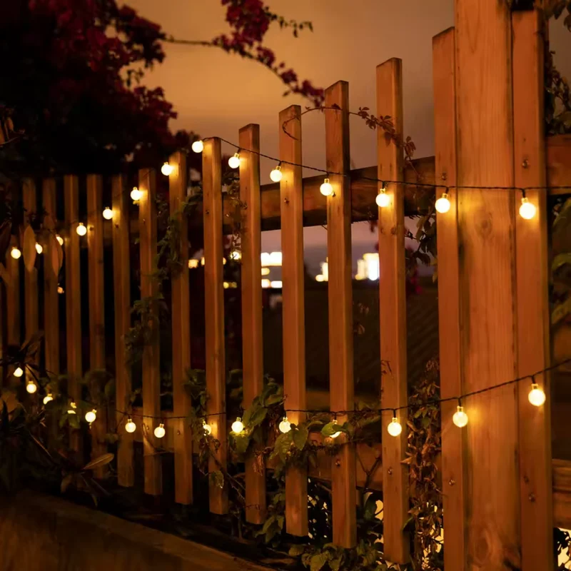Zonne-energie Lichtsnoer met Kristallen LED-Bollen Outdoor Tuinverlichting Warmwit Waterdicht Sfeerlicht 5-22m | Sansoti