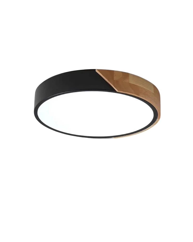 Moderne ronde plafondlamp met houtaccent en LED verlichting – minimalistische designlamp in 23 30 40 50 en 60 cm | Sansoti