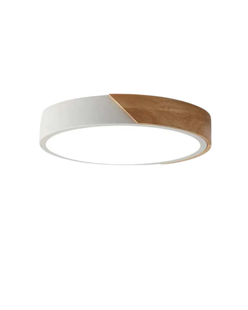 Moderne ronde plafondlamp met houtaccent en LED verlichting – minimalistische designlamp in 23 30 40 50 en 60 cm | Sansoti