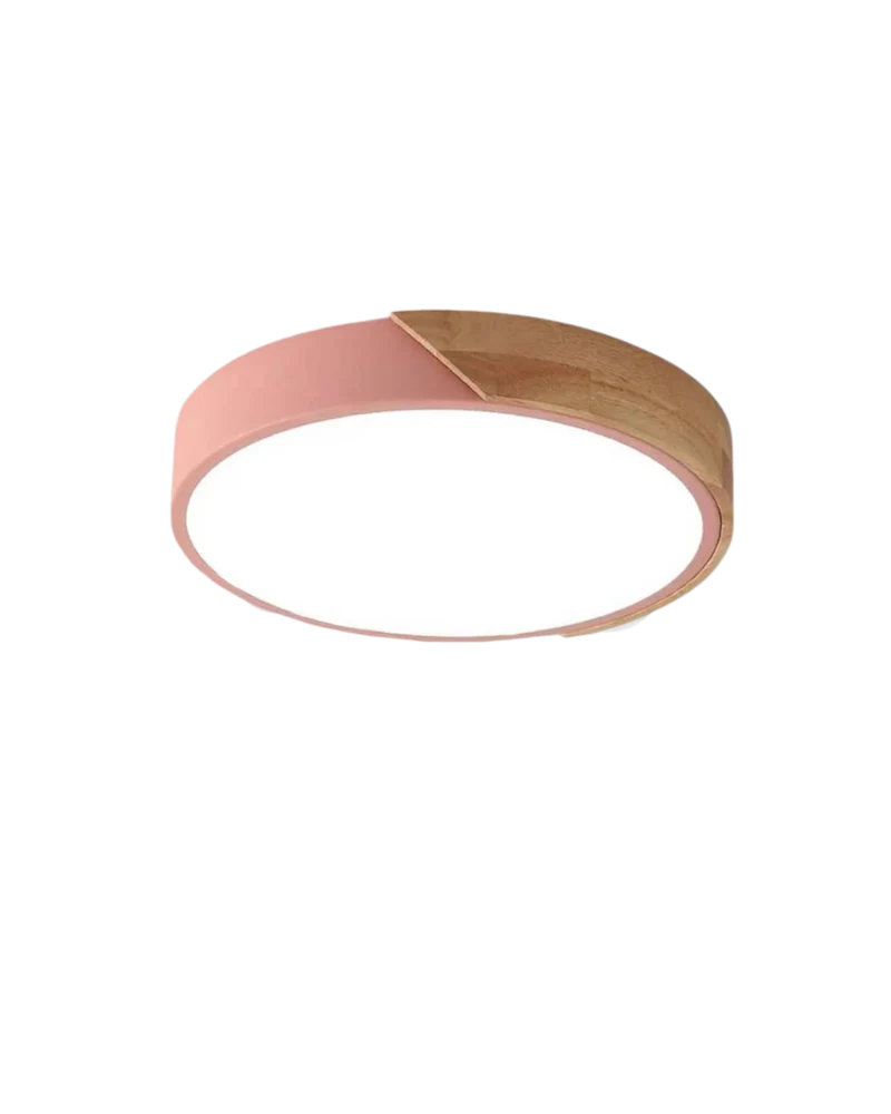 Moderne ronde plafondlamp met houtaccent en LED verlichting – minimalistische designlamp in 23 30 40 50 en 60 cm | Sansoti