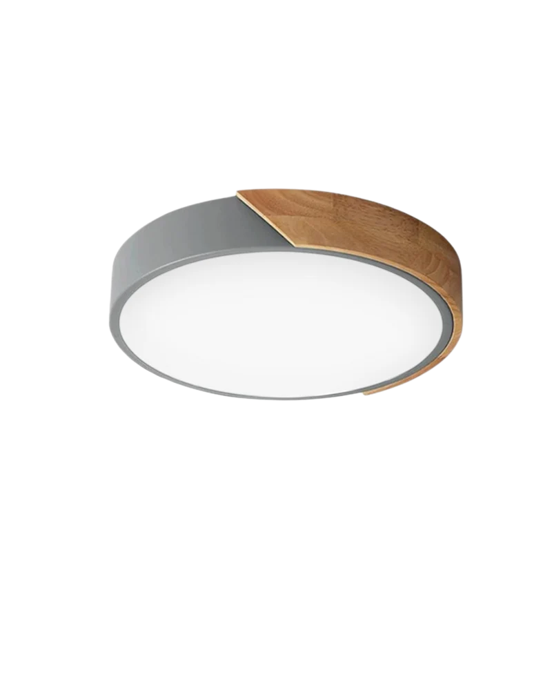 Moderne ronde plafondlamp met houtaccent en LED verlichting – minimalistische designlamp in 23 30 40 50 en 60 cm | Sansoti