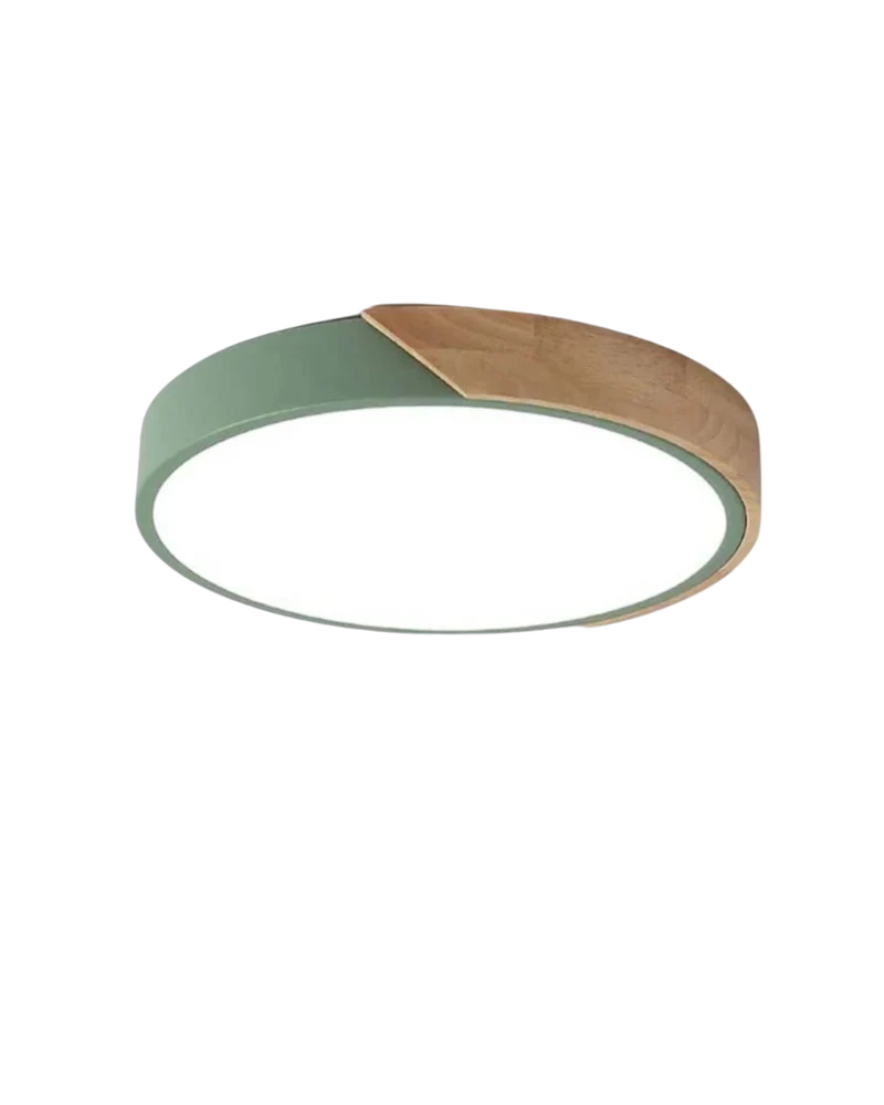 Moderne ronde plafondlamp met houtaccent en LED verlichting – minimalistische designlamp in 23 30 40 50 en 60 cm | Sansoti