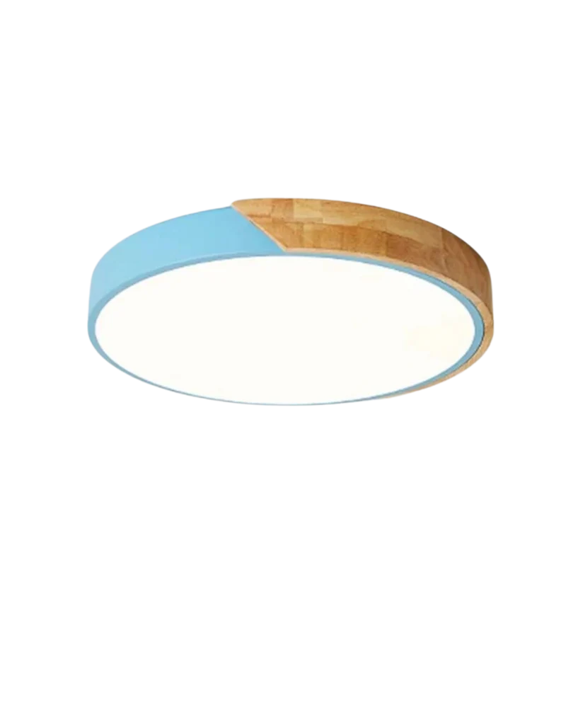 Moderne ronde plafondlamp met houtaccent en LED verlichting – minimalistische designlamp in 23 30 40 50 en 60 cm | Sansoti