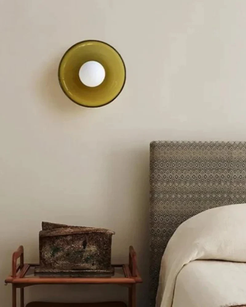 Moderne ronde plafondlamp van glas en ijzer – minimalistische designlamp voor woonkamer en slaapkamer met warme lichtkleur | Sansoti
