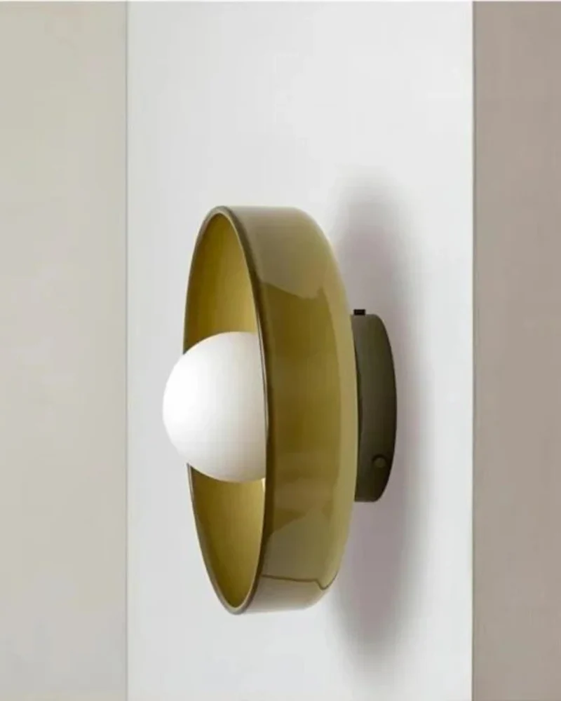 Moderne ronde plafondlamp van glas en ijzer – minimalistische designlamp voor woonkamer en slaapkamer met warme lichtkleur | Sansoti
