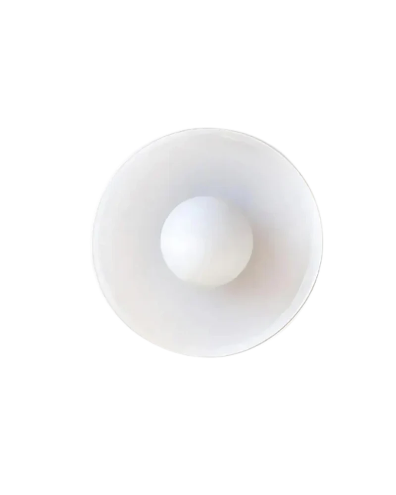 Moderne ronde plafondlamp van glas en ijzer – minimalistische designlamp voor woonkamer en slaapkamer met warme lichtkleur | Sansoti