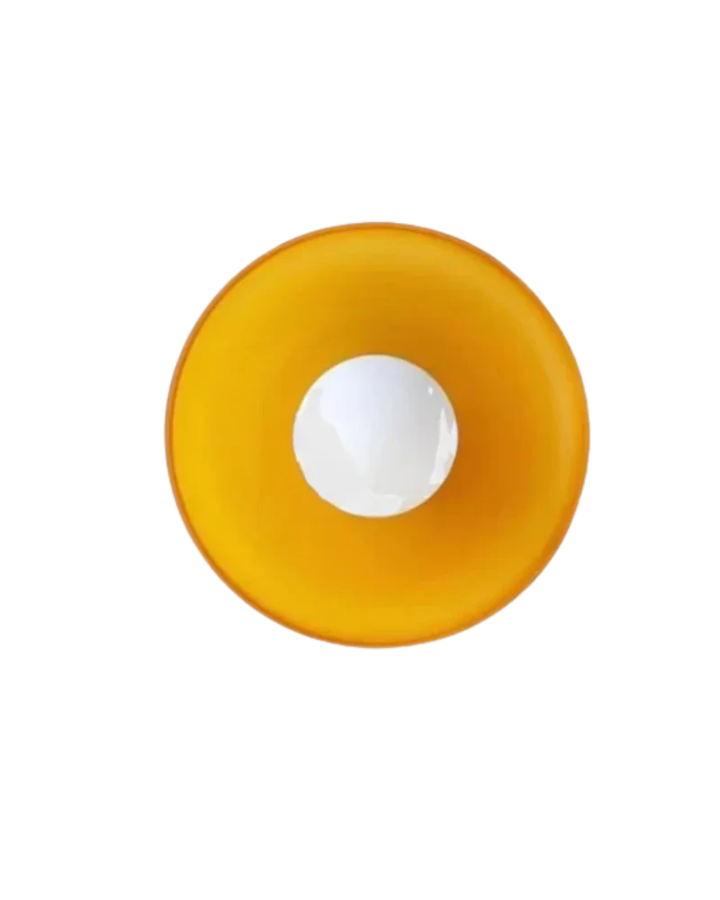 Moderne ronde plafondlamp van glas en ijzer – minimalistische designlamp voor woonkamer en slaapkamer met warme lichtkleur | Sansoti