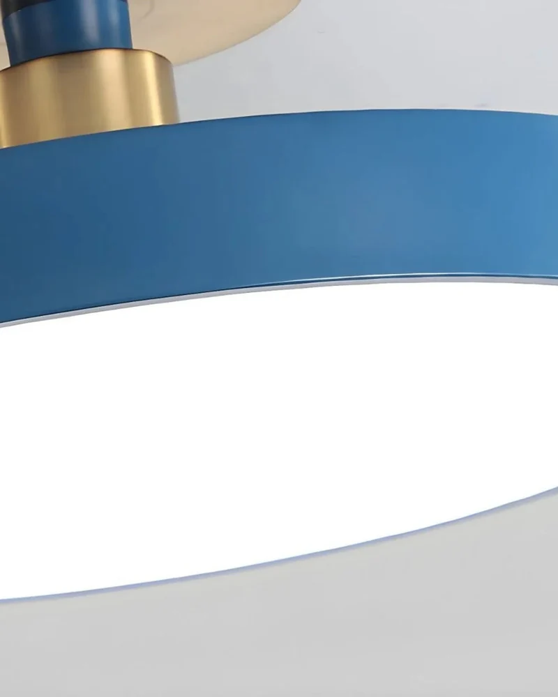 Moderne ronde plafondlamp met goud detail en acryl diffuser – minimalistische semi flush design verlichting voor woonkamer en slaapkamer | Sansoti