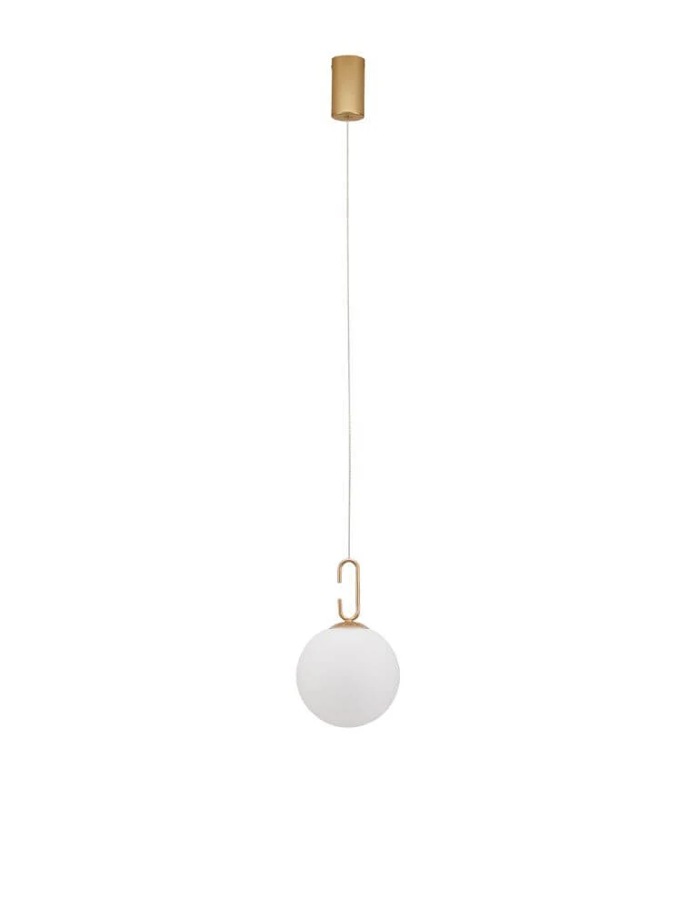 Hook LED Pendelleuchte Ø 18cm 3000K Gold-Gebürstet, Weiß