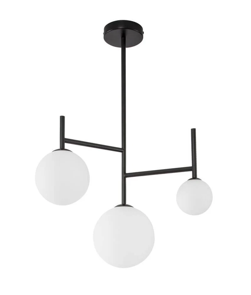 Licato Pendelleuchte 3-flammig Ø 49cm Schwarz, Weiß