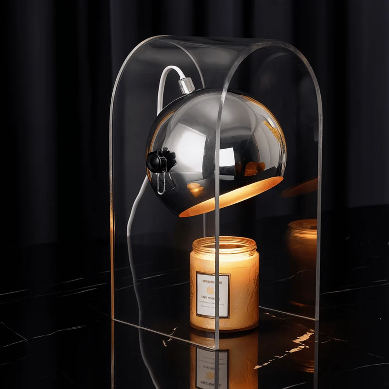 Geurkaars Smelter met Matglas Kap – Veilige Warmtelamp voor Geurwax Aromatherapie en Sfeerverlichting | Sansoti